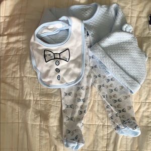 4piece blue 0-3month outfit